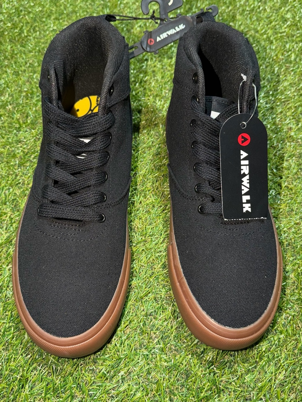 Airwalk Men's Black Canvas Sneakers with Brown Sole